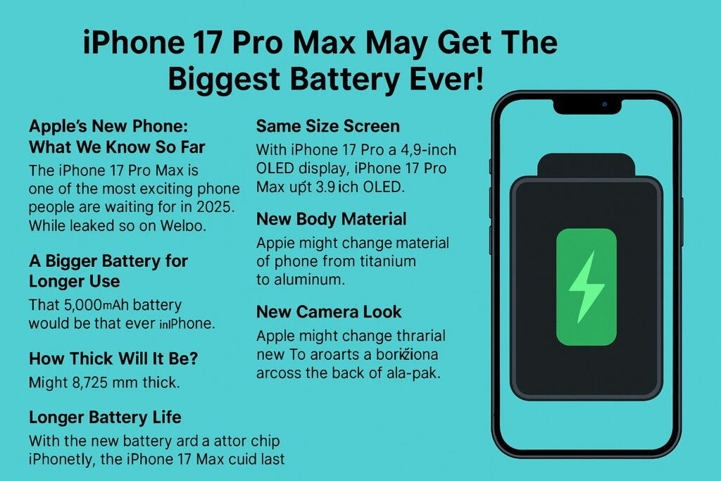 iPhone 17 Pro Max May Get The Biggest Battery Ever!