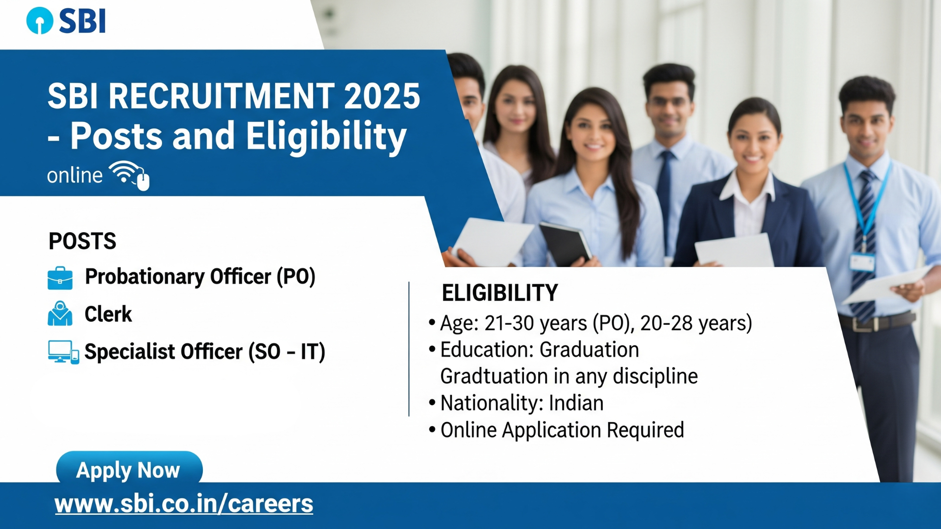 SBI Recruitment 2025 – Posts and Eligibility