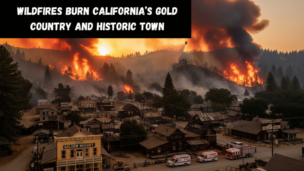 Wildfires Burn California’s Gold Country and Historic Town