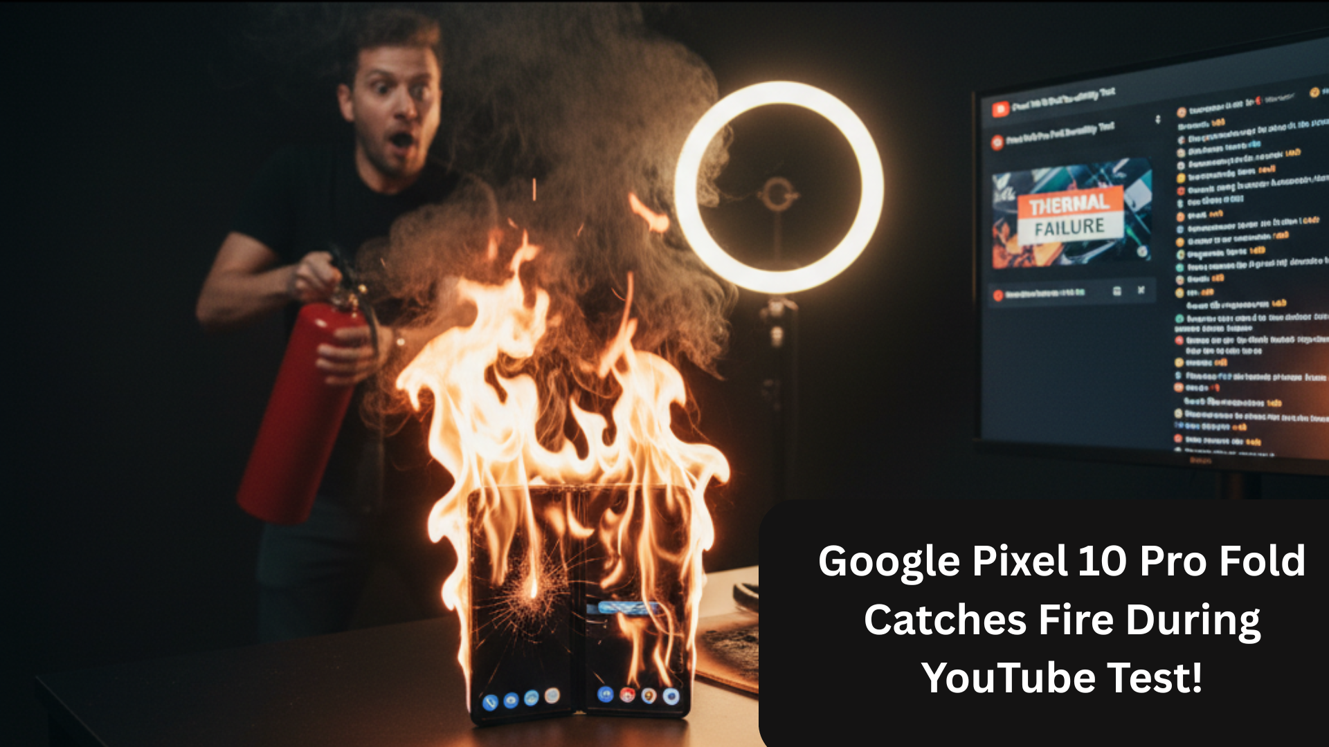 Google Pixel 10 Pro Fold Catches Fire During YouTube Test!