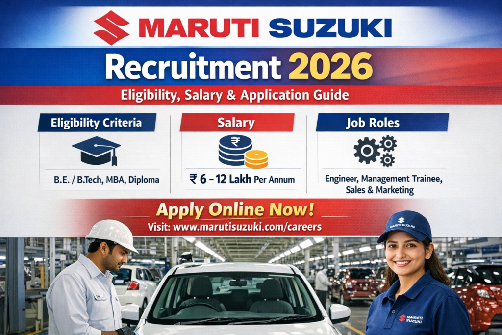 Maruti Suzuki Recruitment 2026 – Eligibility, Salary & Application Guide